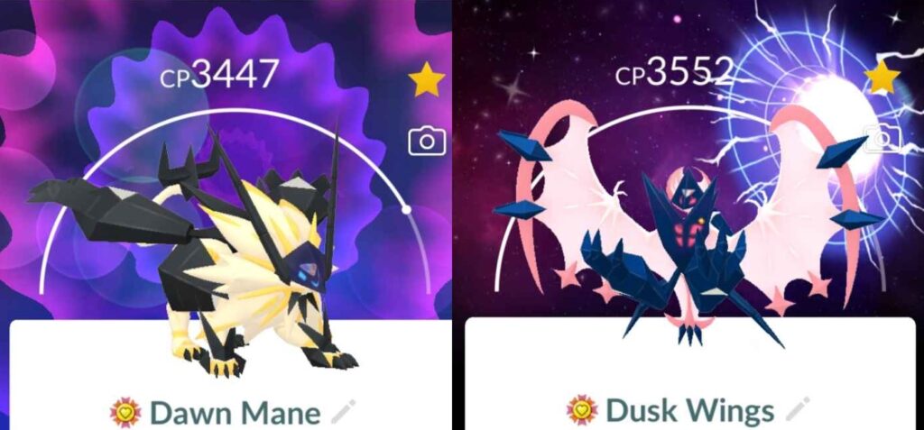 Yes, I intentionally named them backwards. Dusk Mane and Dawn Wings Fused Necrozmas