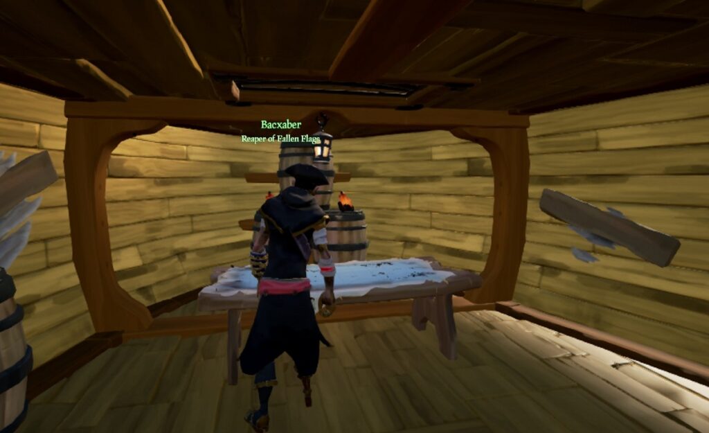 Inside the yellow hull