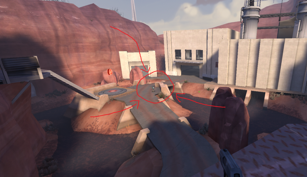 The only health/ammo for this point is RIGHT there. THIS IS A BIG REASON ON WHY DAM IS SO BAD FOR RED!